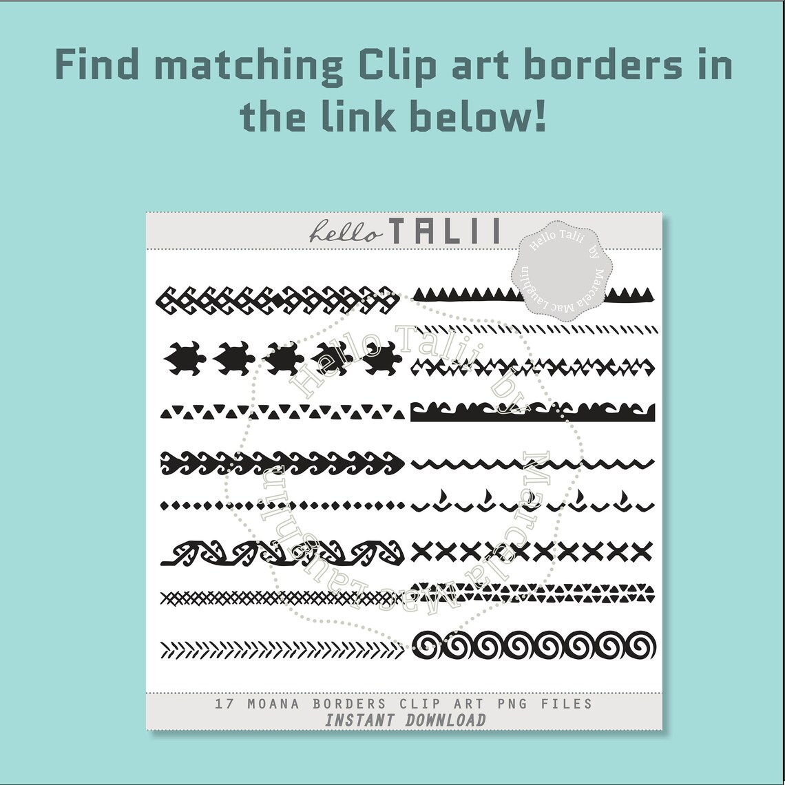 MOANA Tribal BORDERS Cut Files Svg Png Studio3 Dxf | Etsy