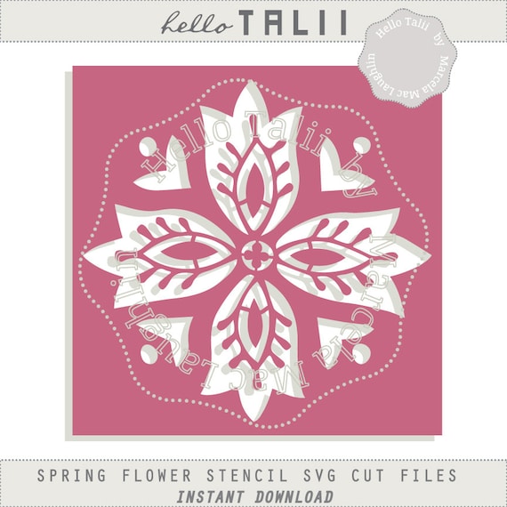 flower stencil svg cut file digital spring flower die cut diy etsy
