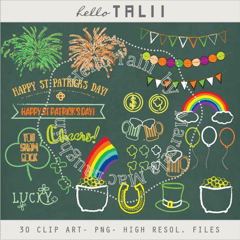 st patricks day chalk art