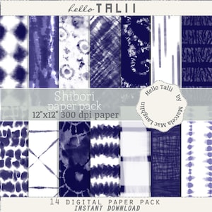 Papel Digital SHIBORI- Fondos de textiles japoneses tecnica shibori tipo acuarela teñido en indigo y blanco para tarjetas deco invitaciones
