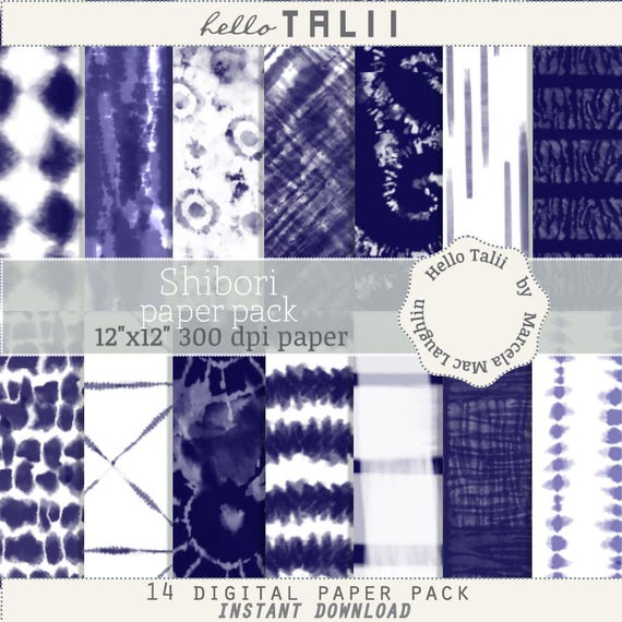 SHIBORI Digital Paper Shibori Patterns Indigo Batik Etsy