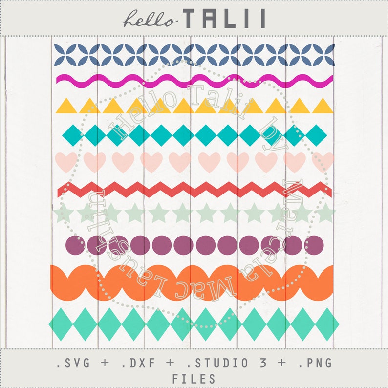 STENCIL BORDERS SVG Die Cut Files 10 Basic Geometric Borders Etsy