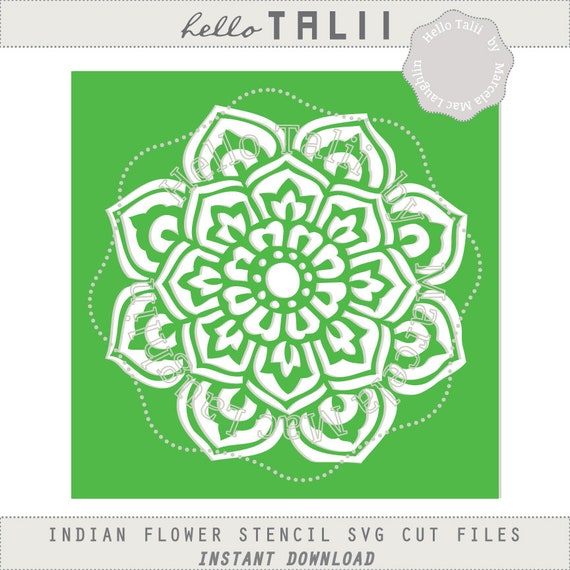 Download Flower Stencil Mandala Svg Cut File Clipart Digital Indian Etsy Yellowimages Mockups