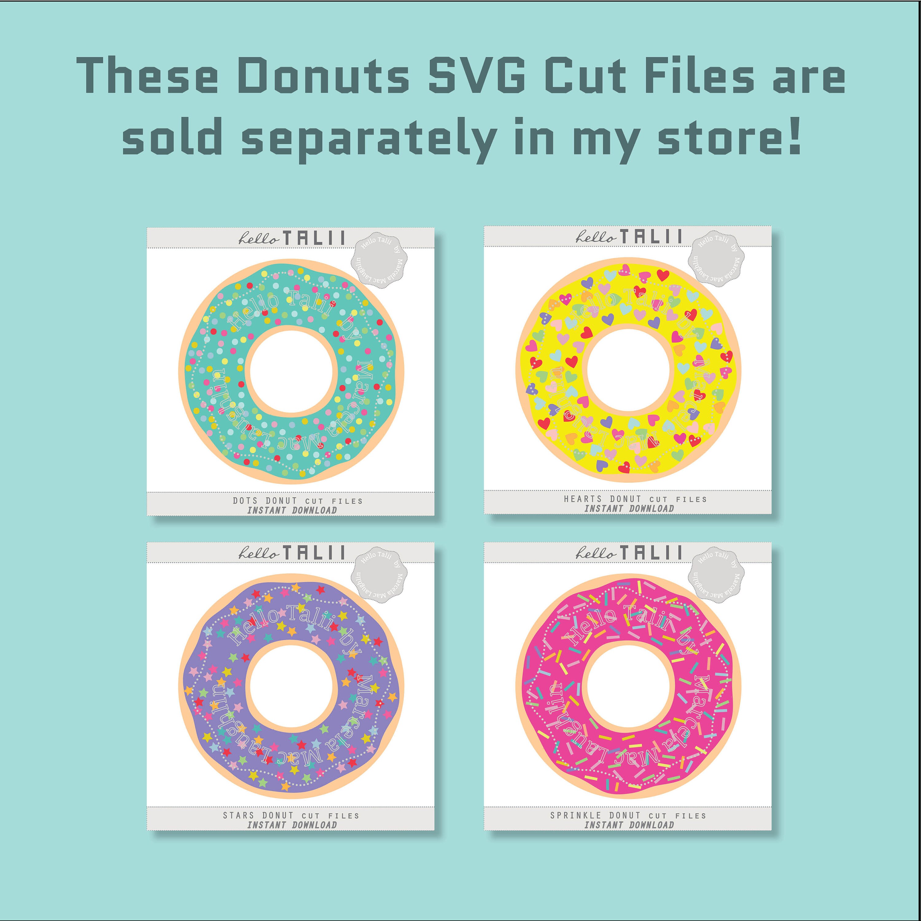 DONUT BUNDLE SVG Cut Files 4 Donuts Layered Svg with | Etsy