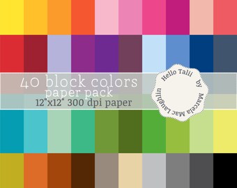 BLOCK COLORS DIGITAL Paper- 40 Pantone colors Plain color backgrounds Bright rainbow and pastel colors for instagram highlights covers