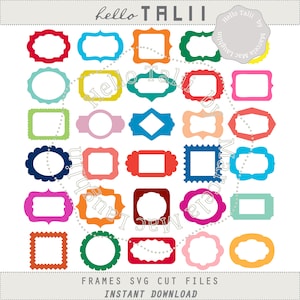 WINDOW Frames SVG BUNDLE- 30 Digital Frames Labels Tags Vintage Shapes Picture Frames Svg + Eps + Dxf + Png x Silhouette Cricut Brother