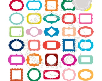 WINDOW Frames SVG BUNDLE- 30 Digital Frames Labels Tags Vintage Shapes Picture Frames Svg + Eps + Dxf + Png x Silhouette Cricut Brother