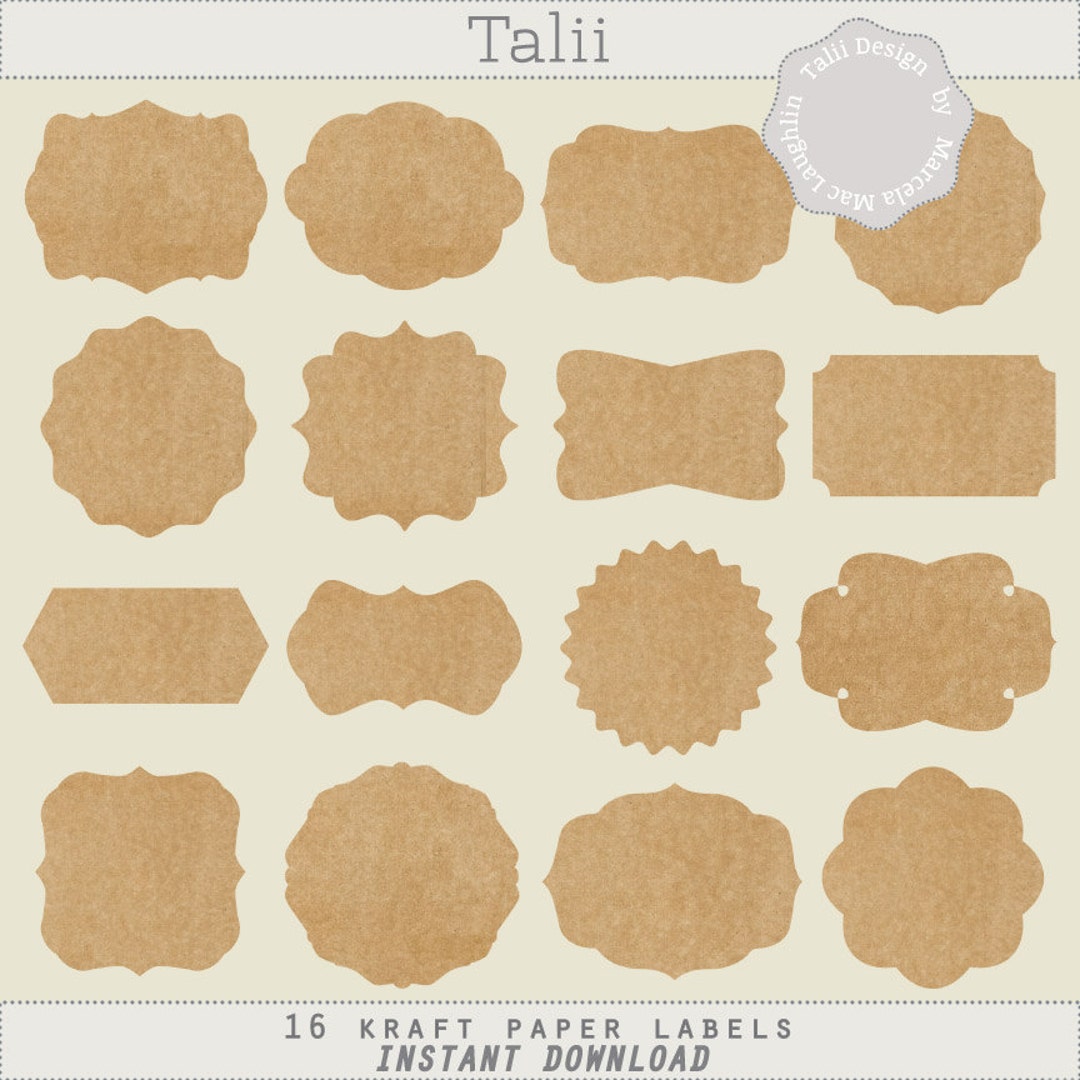 100 200 500 Kraft Paper Gift Tags Scallop Label Luggage Wedding +