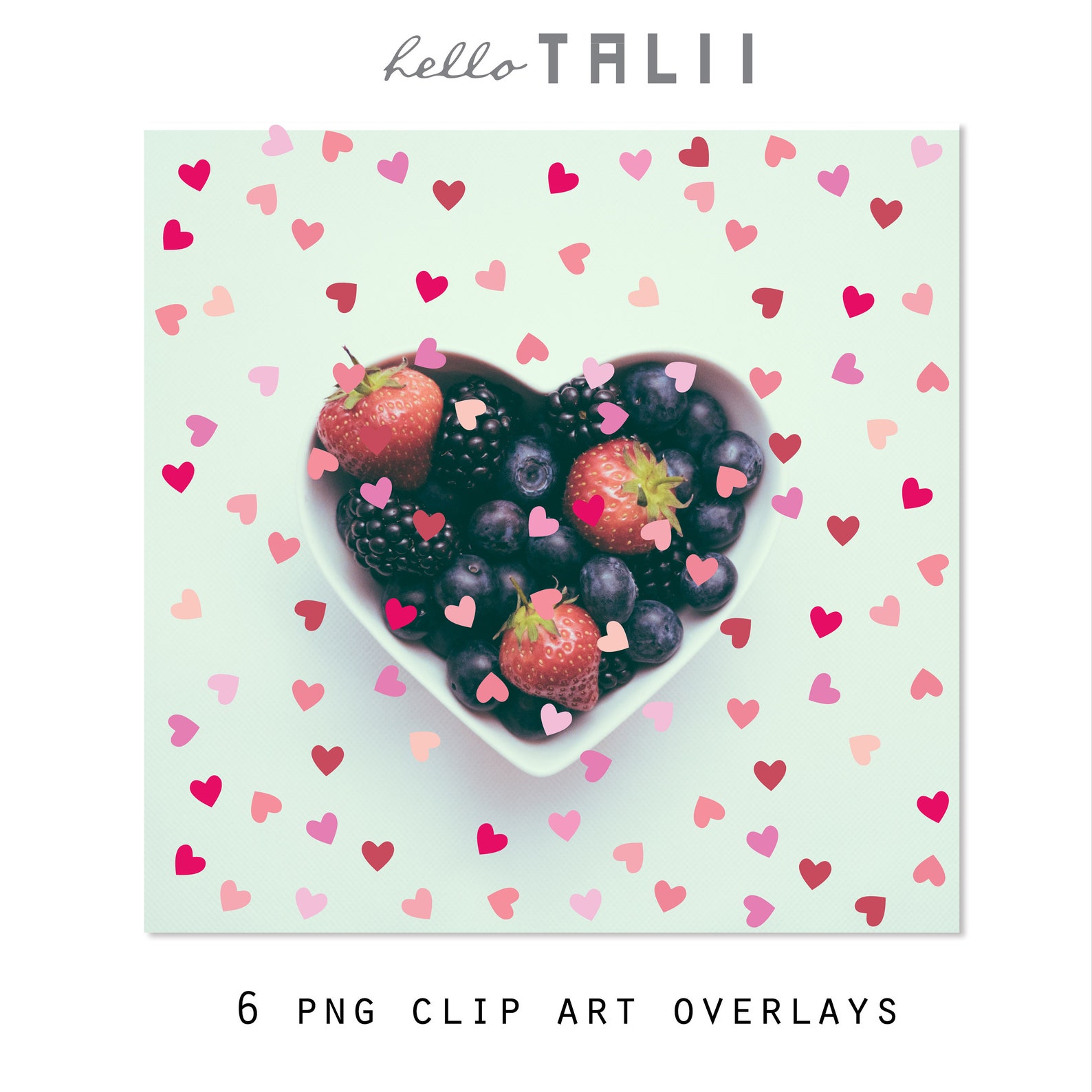 HEARTS Overlays Transparent PNG+ JPG Digital Papers- Red Hearts Clipart ...