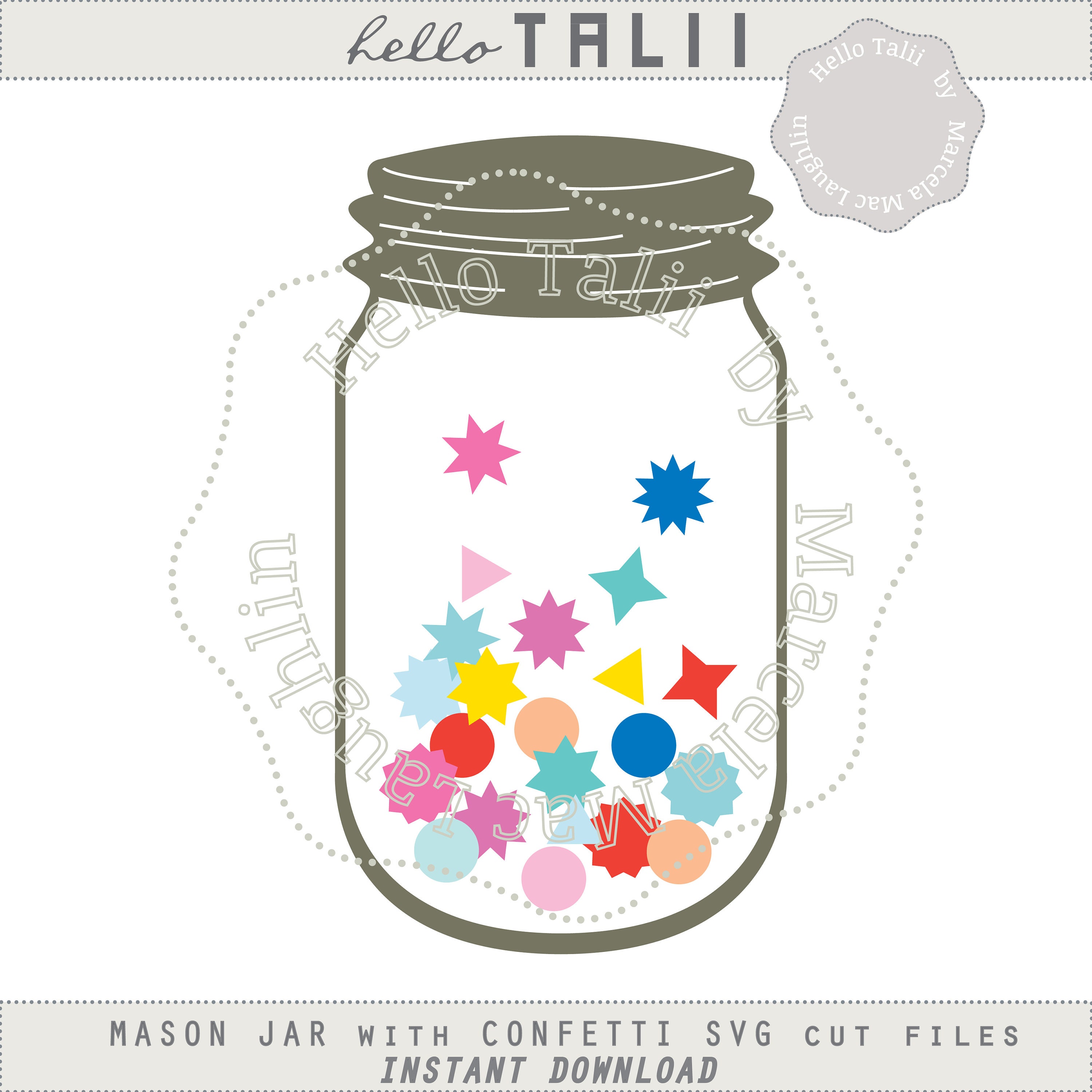 CONFETTI Mason JAR SVG Cut Files Confetti in Canning Jar Etsy