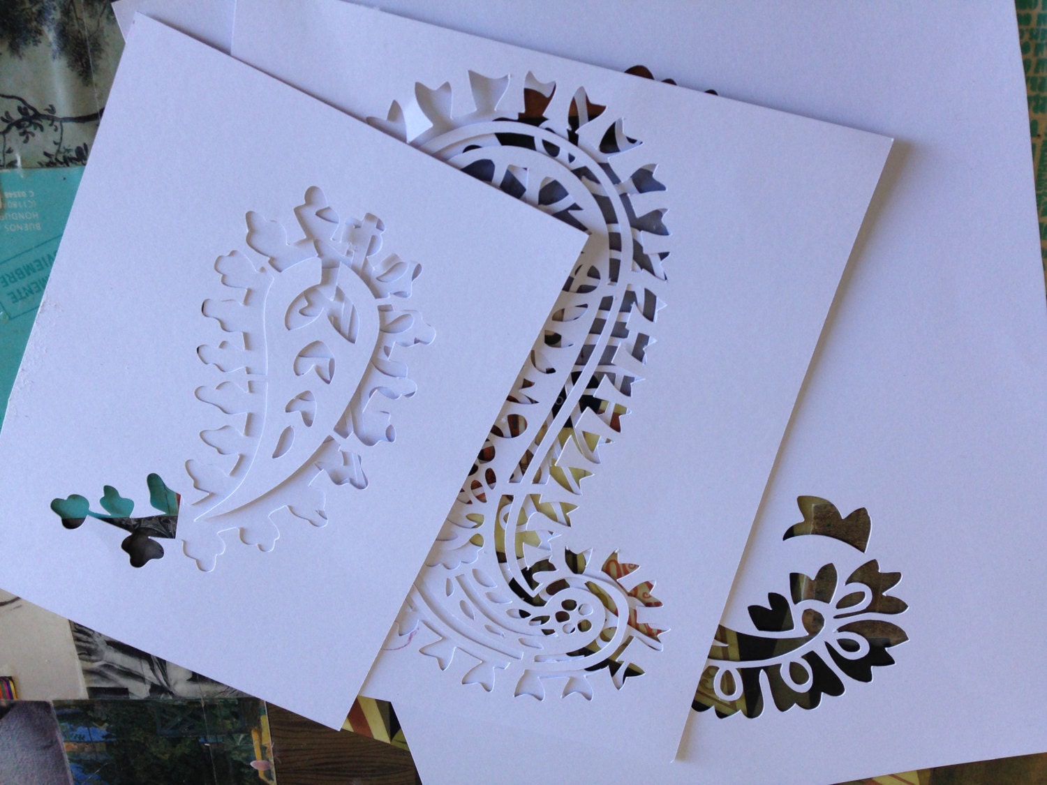 Paisley Stencil SVG Cutting Files DIGITAL 3 Indian Stencils Etsy Australia