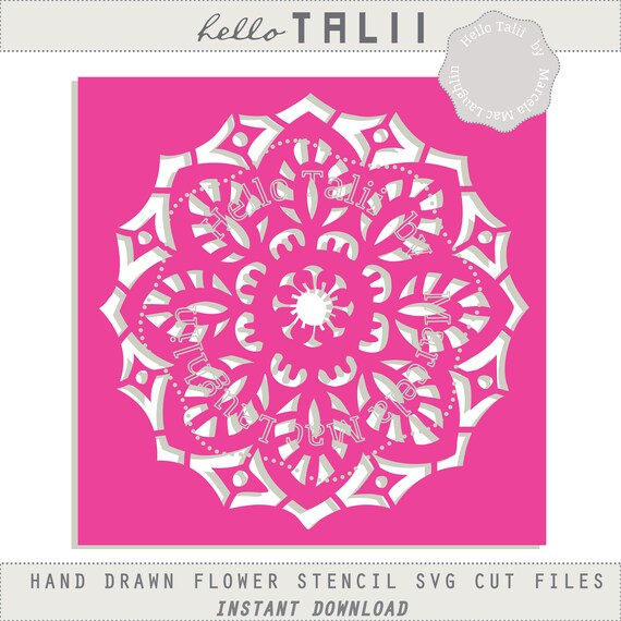 Download Flower Stencil Svg File Digital Diy Stencil Arabesque Tile Etsy