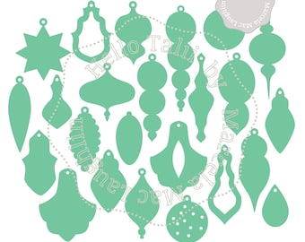 Christmas TREE Ornaments SVG Cut Files- Digital Svg + Eps + Dxf + Png Holidays Decorations Christmas Star Baubles Balls x Cricut Silhouette
