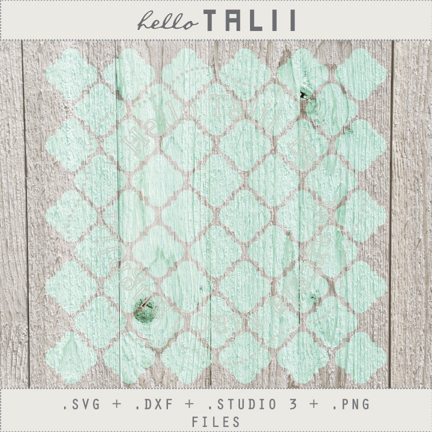 Mosaics Stencil SVG CUTTING FILES- Digital Trellis Template Quatrefoil ...