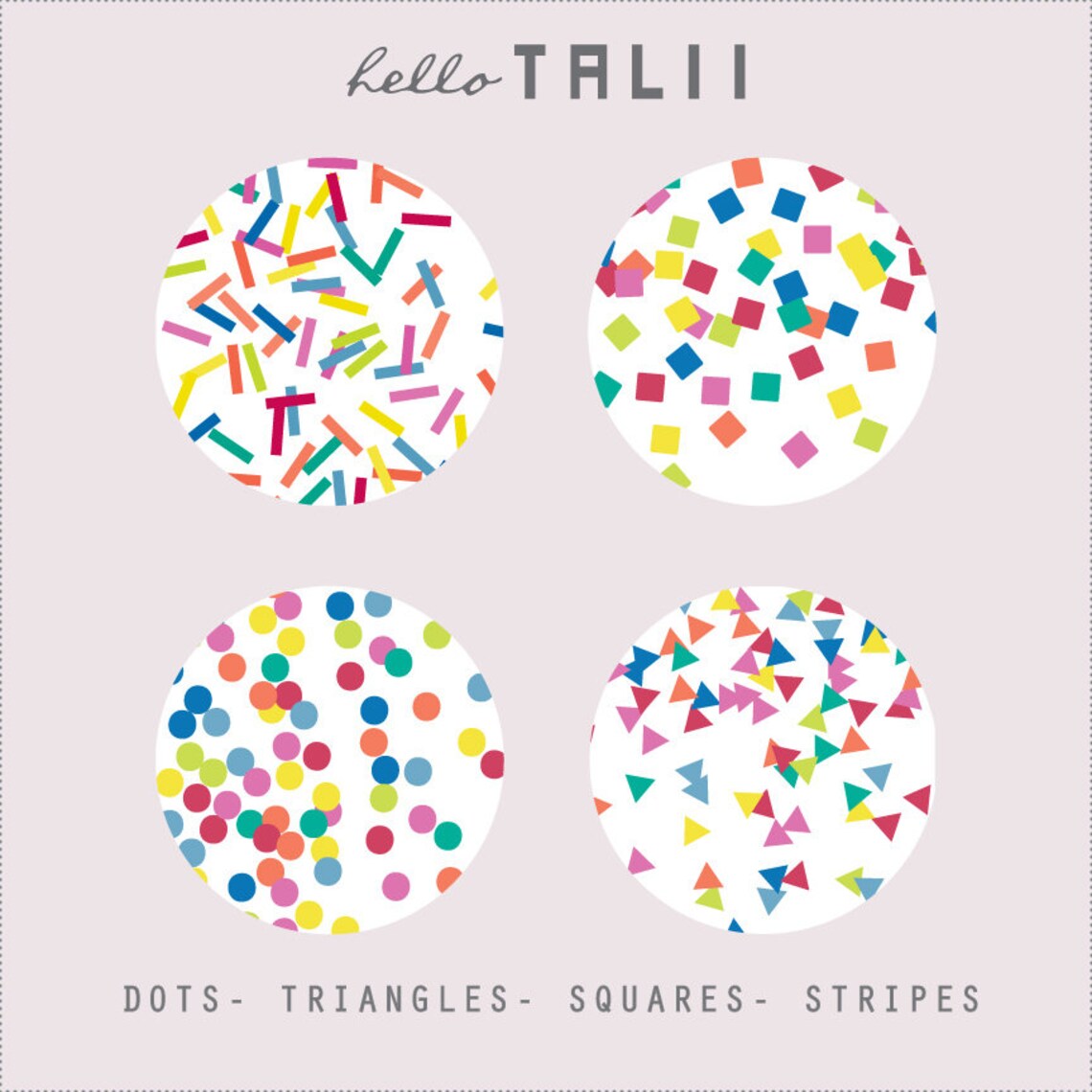 CONFETTI BORDERS Clip Art 8 Digital Borders Rainbow Confetti Etsy