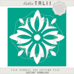 DIY Stencil Svg Cut File- Mosaic DIGITAL STENCIL Tile template Moroccan Mosaique overlay Christmas flower tile flourish arabesque Silhouette