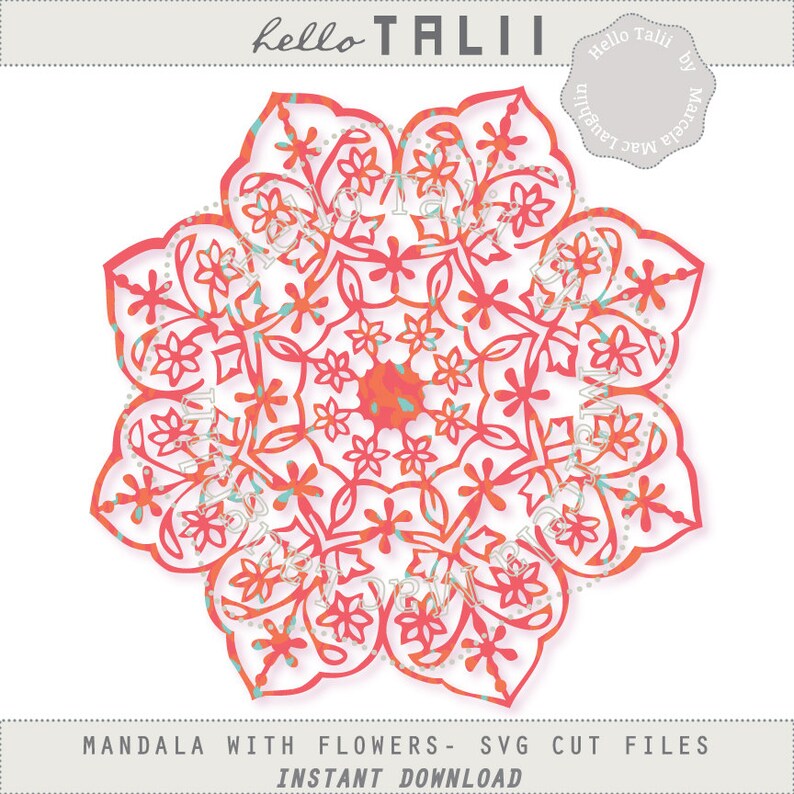 Download MANDALA SVG couper fichier-DIGITAL Mandala avec fleurs | Etsy