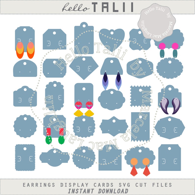 Download EARRING CARDS SVG Cut Files Bundle 30 Digital Jewelry ...