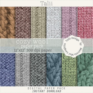 WOOL TEXTURES Digital Paper- Ugly Sweater Day Winter colors Thin and Thick Wool Knitting Backgrounds Fabric Textures Cards decor Baby Shower