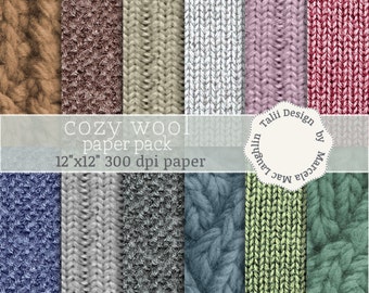 WOOL TEXTURES Digital Paper- Ugly Sweater Day Winter colors Thin and Thick Wool Knitting Backgrounds Fabric Textures Cards decor Baby Shower