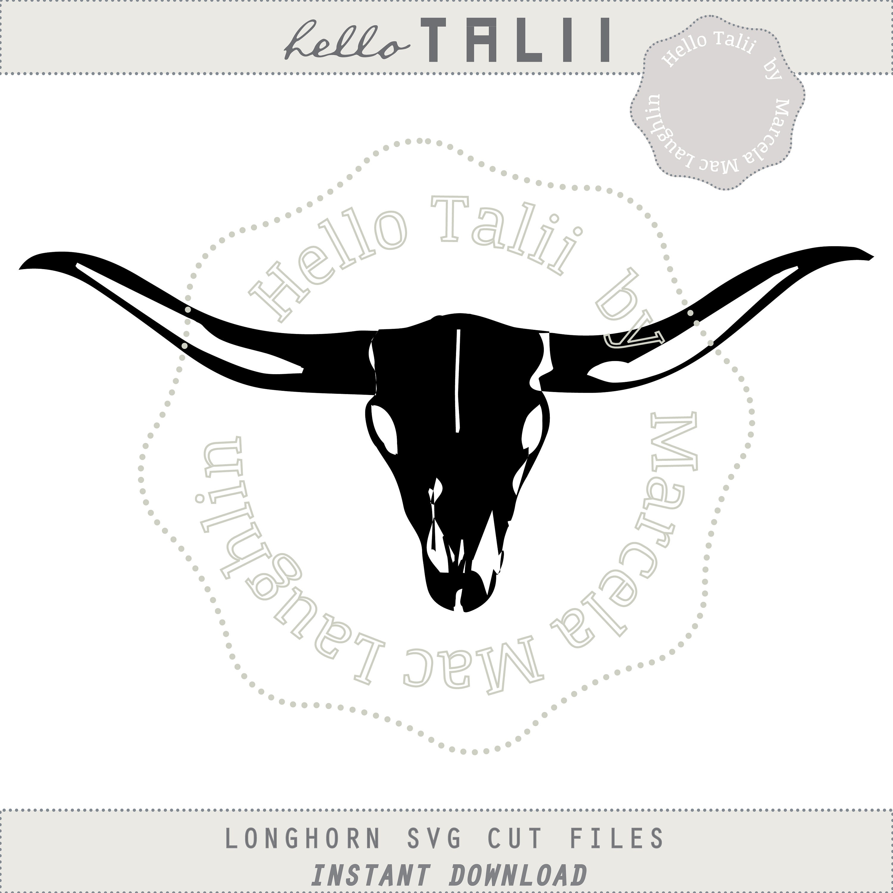 LONGHORN SKULL SVG Cut Files Bull Head Cow Skull Cattle Horns Etsy