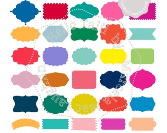 May include: A set of 20 colorful SVG cut files for rectangular and oval frames. The frames are in various colors, including red, blue, green, yellow, orange, pink, and purple. The text "Hello Talij by Marcela Laughlin" is visible in the image.