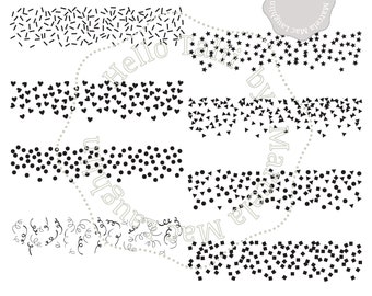 confetti clip art black and white