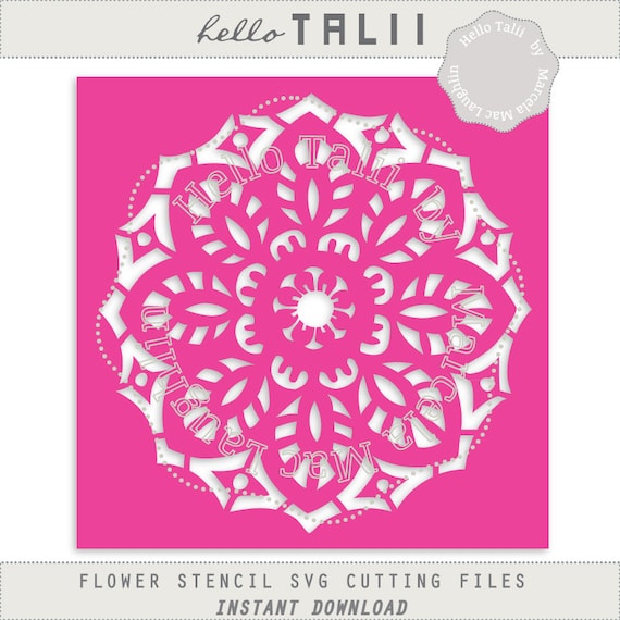 Download Flower Stencil Svg File Digital Diy Stencil Arabesque Tile Etsy PSD Mockup Templates