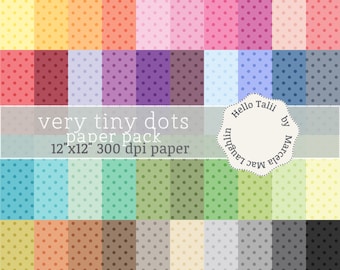 VERY TINY DOTS Pastel Digital Paper- Tiny polka dots in 40 pastel backgrounds little dots points x Baby Shower Easter Instagram Highlights