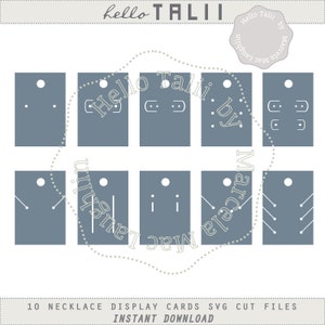 JEWELRY DISPLAY Cards SVG Cut Files- 10 Necklace and Earrings Display Cards Jewelry Packaging Digital Files for Cricut/ Silhouette 3x4 cards