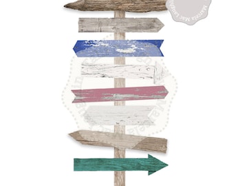 Flechas Clip Art FLECHAS DE MADERA- Flechas de madera rústica Señales de madera digitales Señalización para bodas invitaciones a fiestas