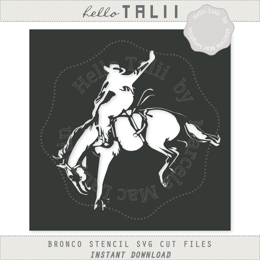 BRONCO STENCIL SVG Cut Files- Rodeo Bronco Rider Stencil Svg + Dxf ...
