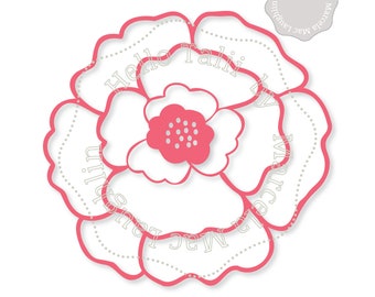 FLORAL SVG Cut files- Hand drawn Flower Digital Cut files- ROUND Floral Embellishment for Silhouette Cricut Svg + Dxf + Studio3 + Eps + Png