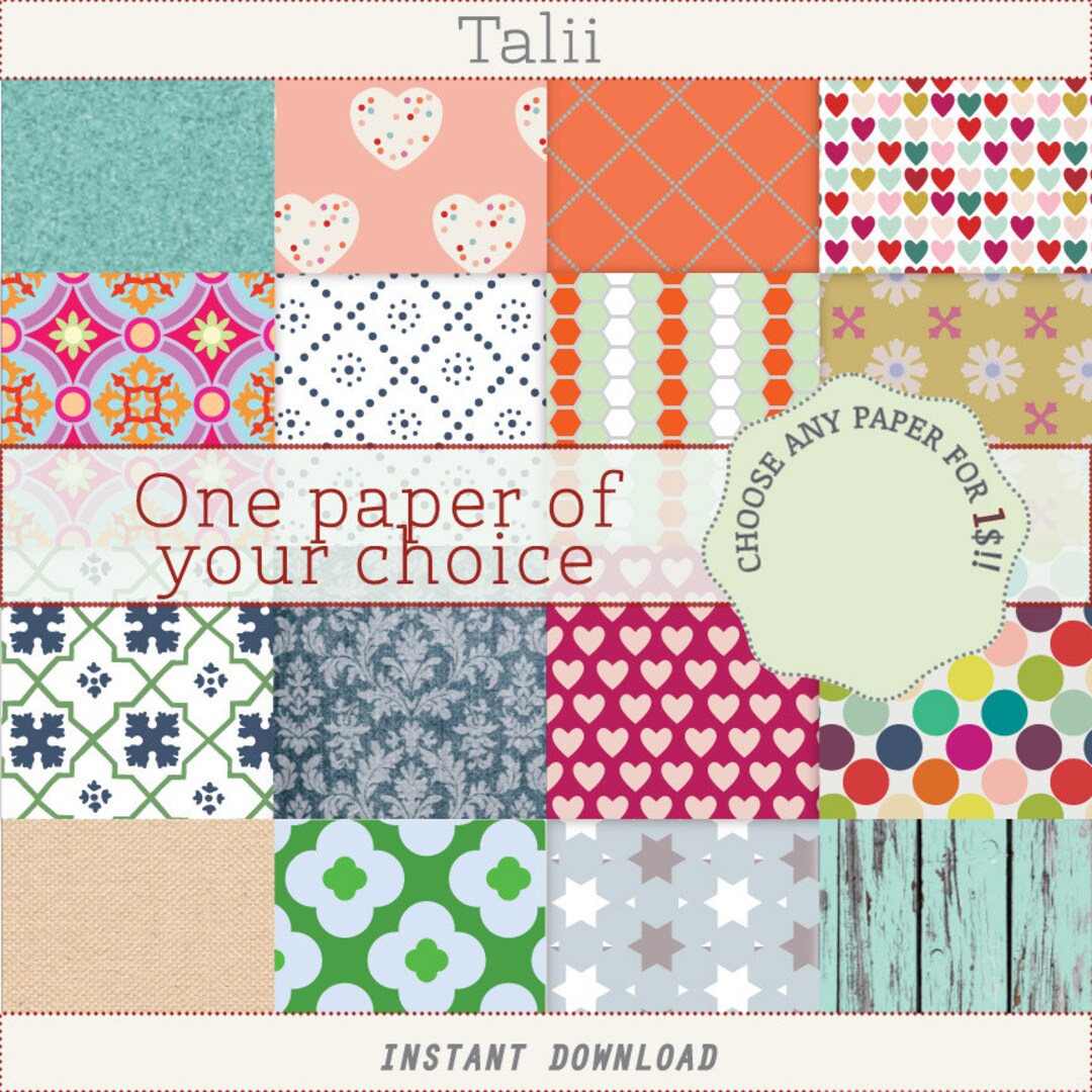 ONE PAPER of Your Choice for 1 DOLLAR- Choose 1 Pattern or Texture ...