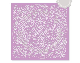 Flower Filigree DIY Stencil SVG File- DIGITAL Cutting files Svg Dxf Studio3 Png Spring template Tiny Flowers Overlay for Silhouette Cricut