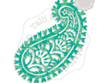 SVG PAISLEY Cutting File- Digital Die Cut Arabesque Indian Flourish Papercut Svg + Dxf + Png + Studio3 files Silhouette Cricut Sure Cuts