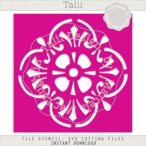 Tile Stencil DIGITAL SVG Cut+ Png Clipart- Make your own Stencil DIY Template Flower Mosaic Png Svg Dxf Studio3 Die Cut Silhouette Cricut