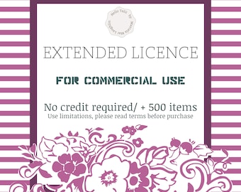 1 EXTENDED LICENSE for Commercial Use Add-On- No Credit Required- Business Commercial Use License for 500 to 1000 units- Hello Talii
