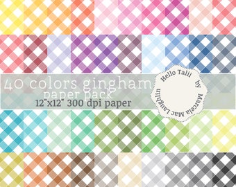 Diagonal GINGHAM Digital Paper- Gingham backgrounds Crosshatch in rainbow colors bright + pastel Picnic Paper Checkers for cards decor party