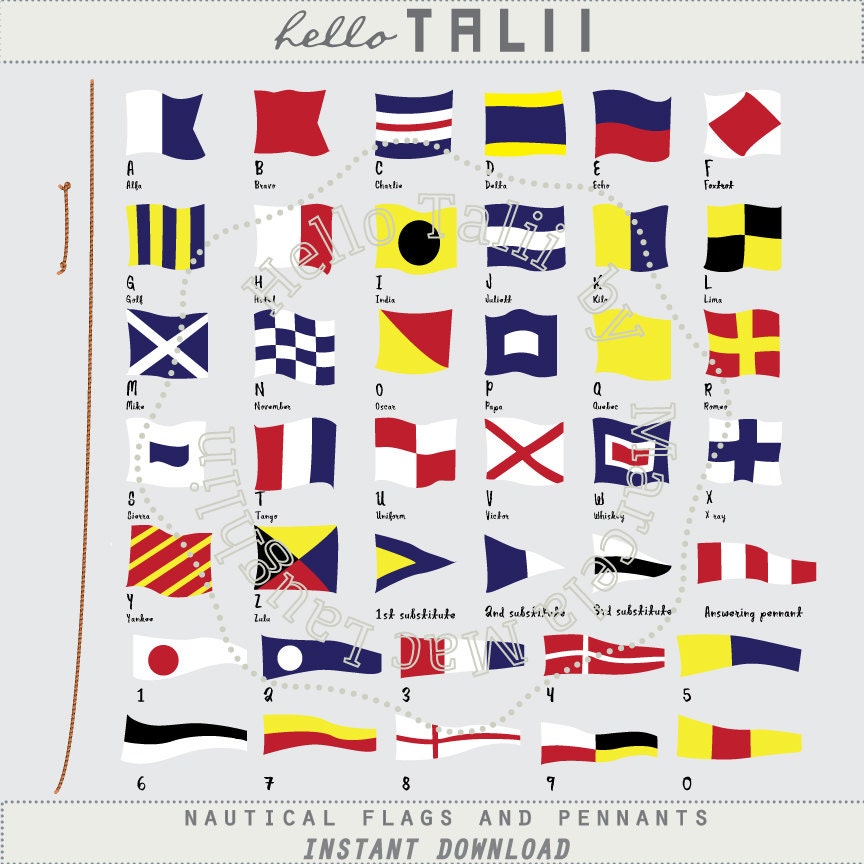 Nautical Flags and Pennants NAUTICAL CLIPART- International Maritime Signal...