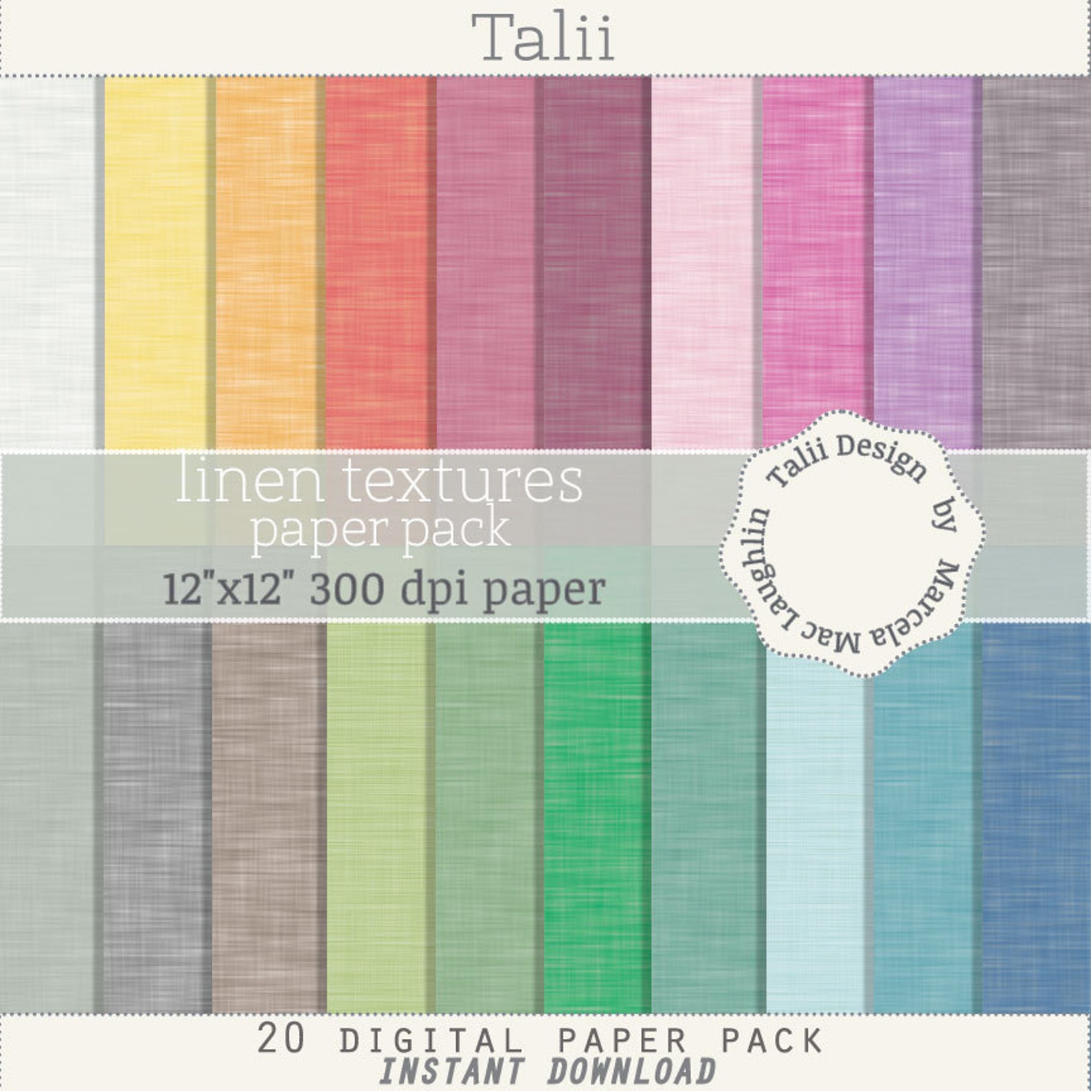 LINEN Digital Paper RAINBOW Linen Textures Fine Linen Fabric Etsy