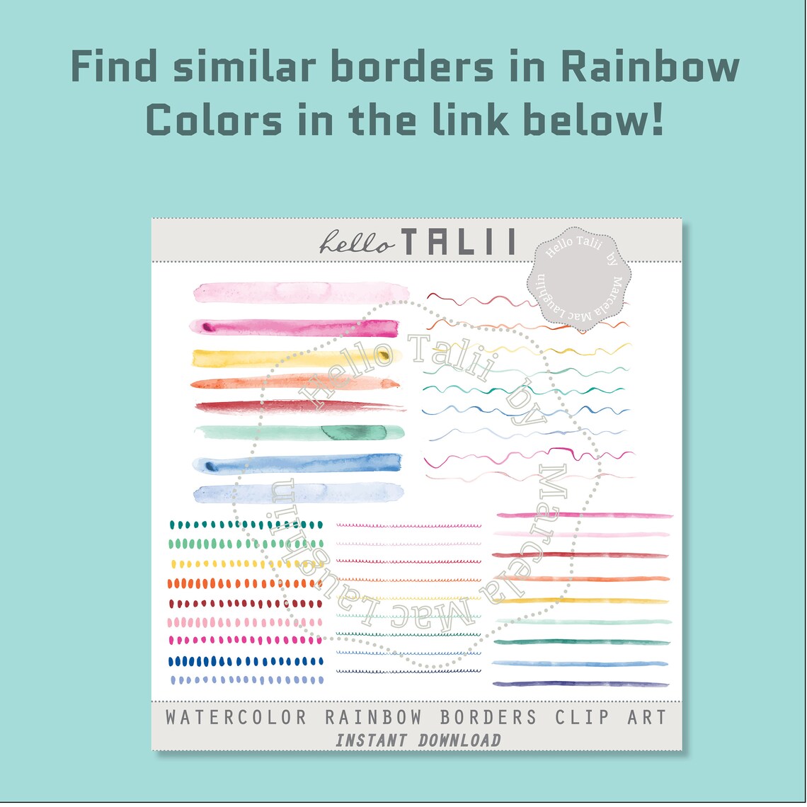 Neutral Color Border Design WATECOLOR NEUTRAL BORDERS Clip Art- 45 Handpainted Borders Thick Thin ...