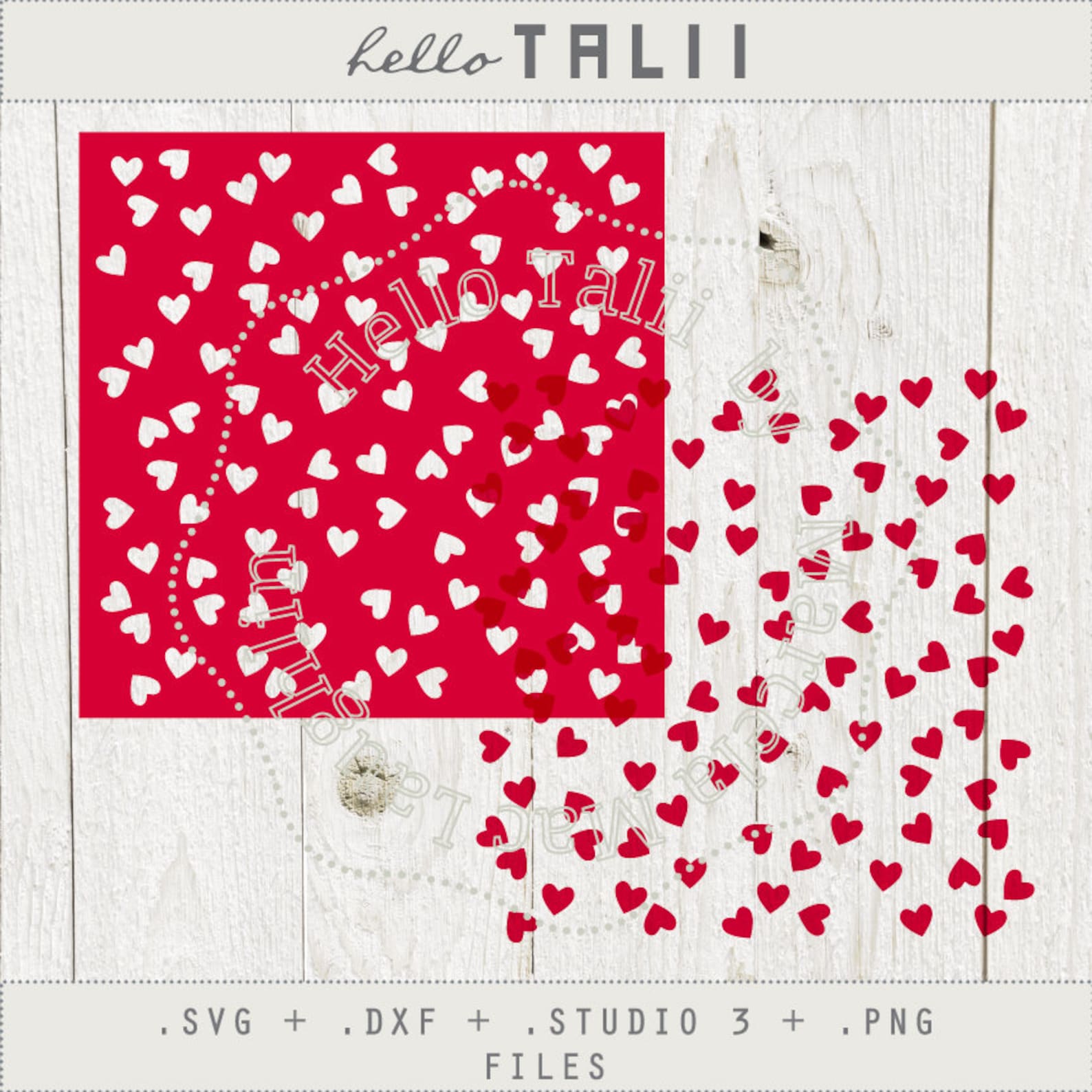 HEARTS CONFETTI Digital Stencil SVG Cut Files Hearts Stencil Etsy