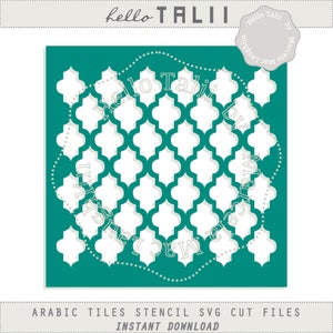Arabic Tiles Stencil SVG CUT files- DIY Digital Stencil Mosaics template Tiles Overlay Svg Dxf Studio3 Png Silhouette Cricut Decor crafts