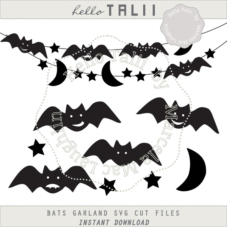 Download Halloween DECOR Bats Garland Svg cut files DIY Bat Wreath ...