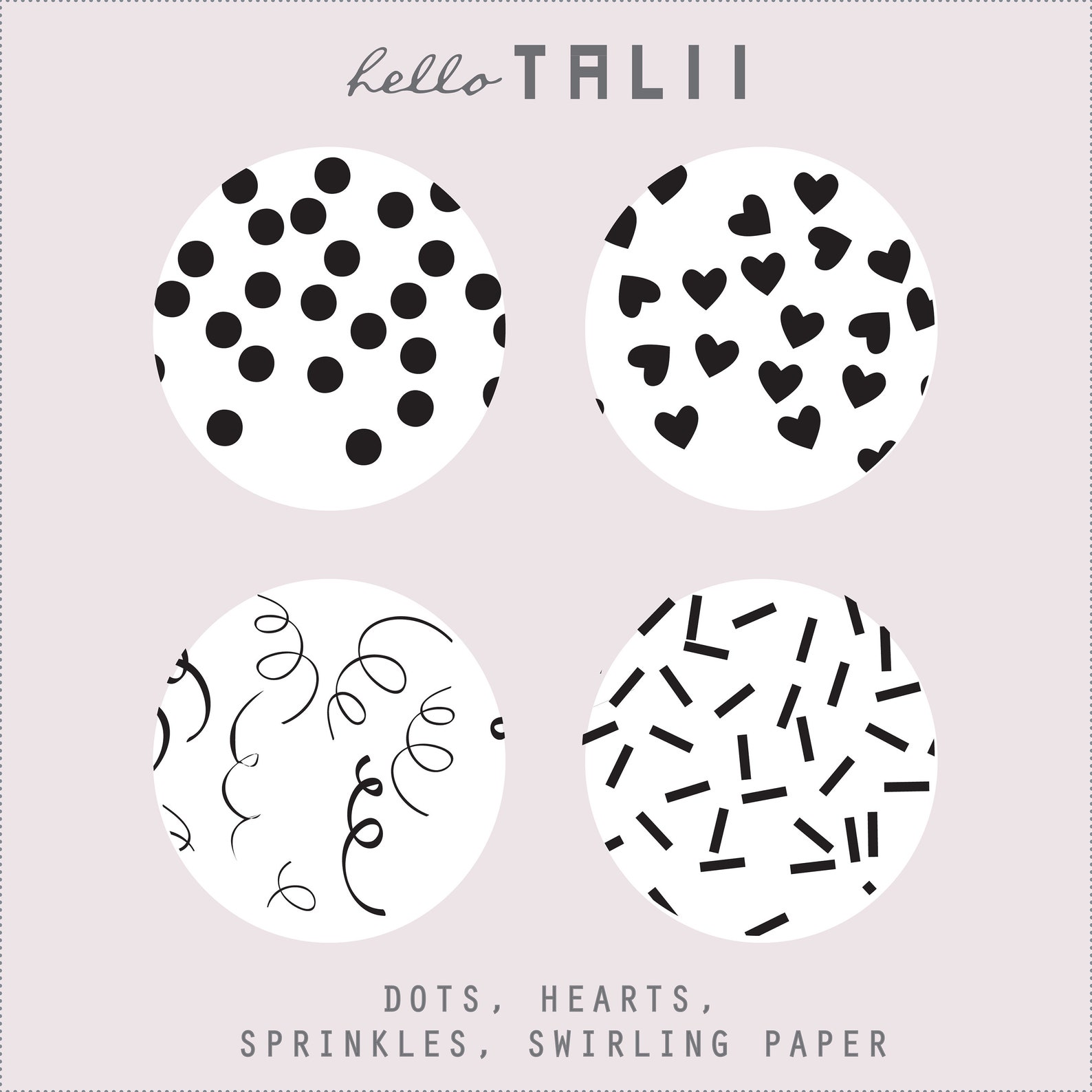 BLACK CONFETTI BORDERS Clip Art 8 Black Borders Overlays Etsy