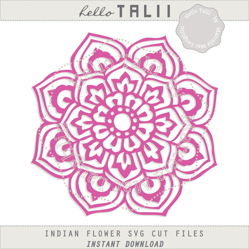 Download INDIAN FLOWER SVG Cut file Mandala Embellishment Digital ...