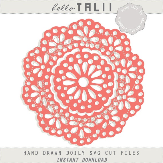Doily Svg Cut File Hand Drawn Doilies Digital Flower Die Cut Etsy