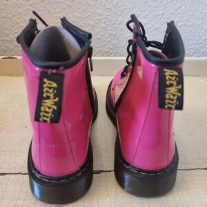 Pink Patent Dr. Martens Vintage Model Air Walk Pink Patent Boots Size UK 3 EU 36 Patent Pink Leather With Zipper Brand New image 4