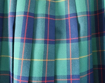 Pendleton Vtg Falda de lana plisada Preciosa falda plisada vintage verde azulado y azul completamente forrada
